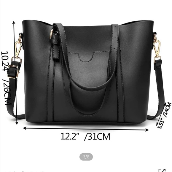 Black medium shoulder bag. - Picture 2 of 12
